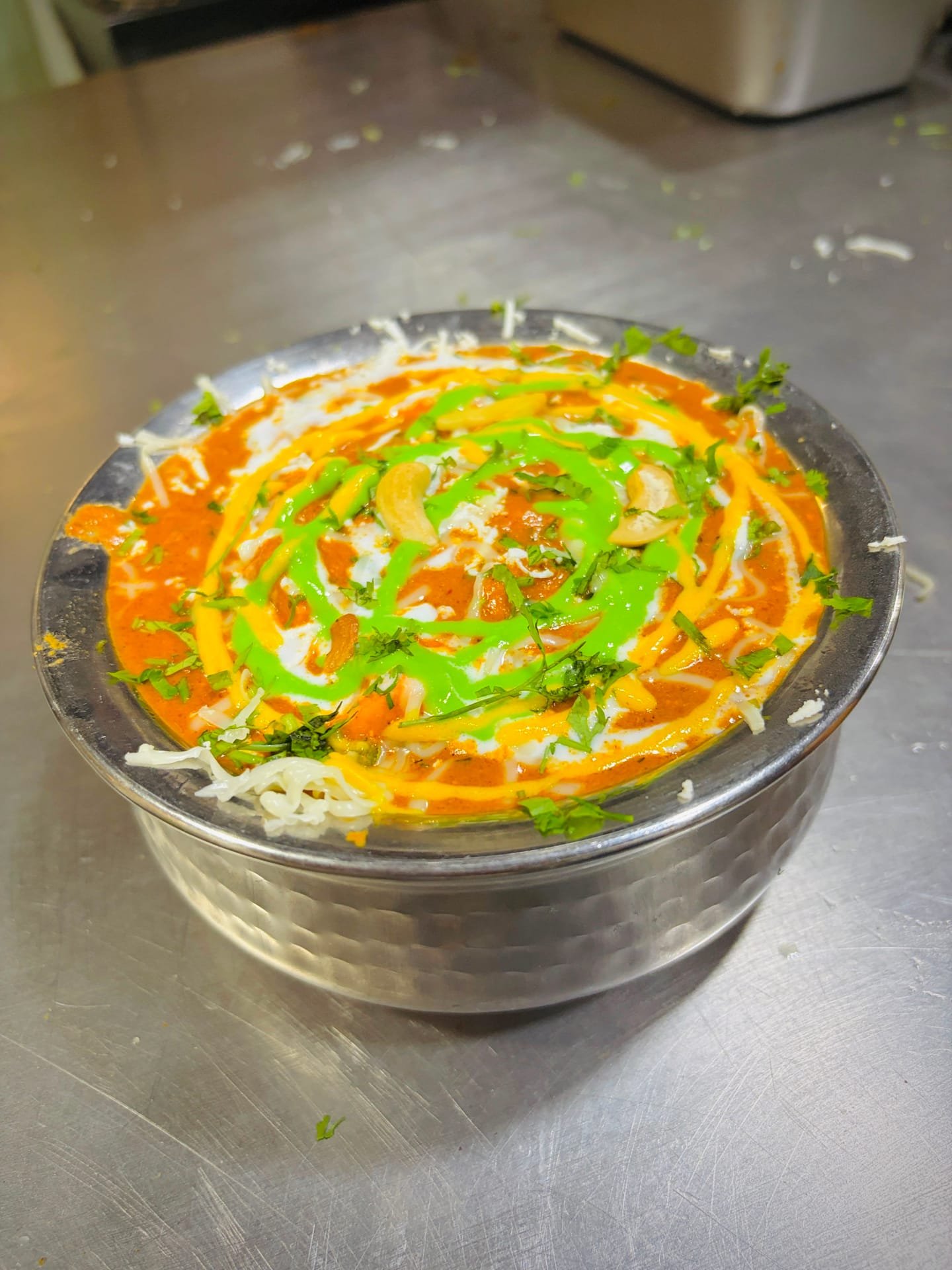 Kaju Paneer Masala as plated in the Krushnaleela White House kitchen