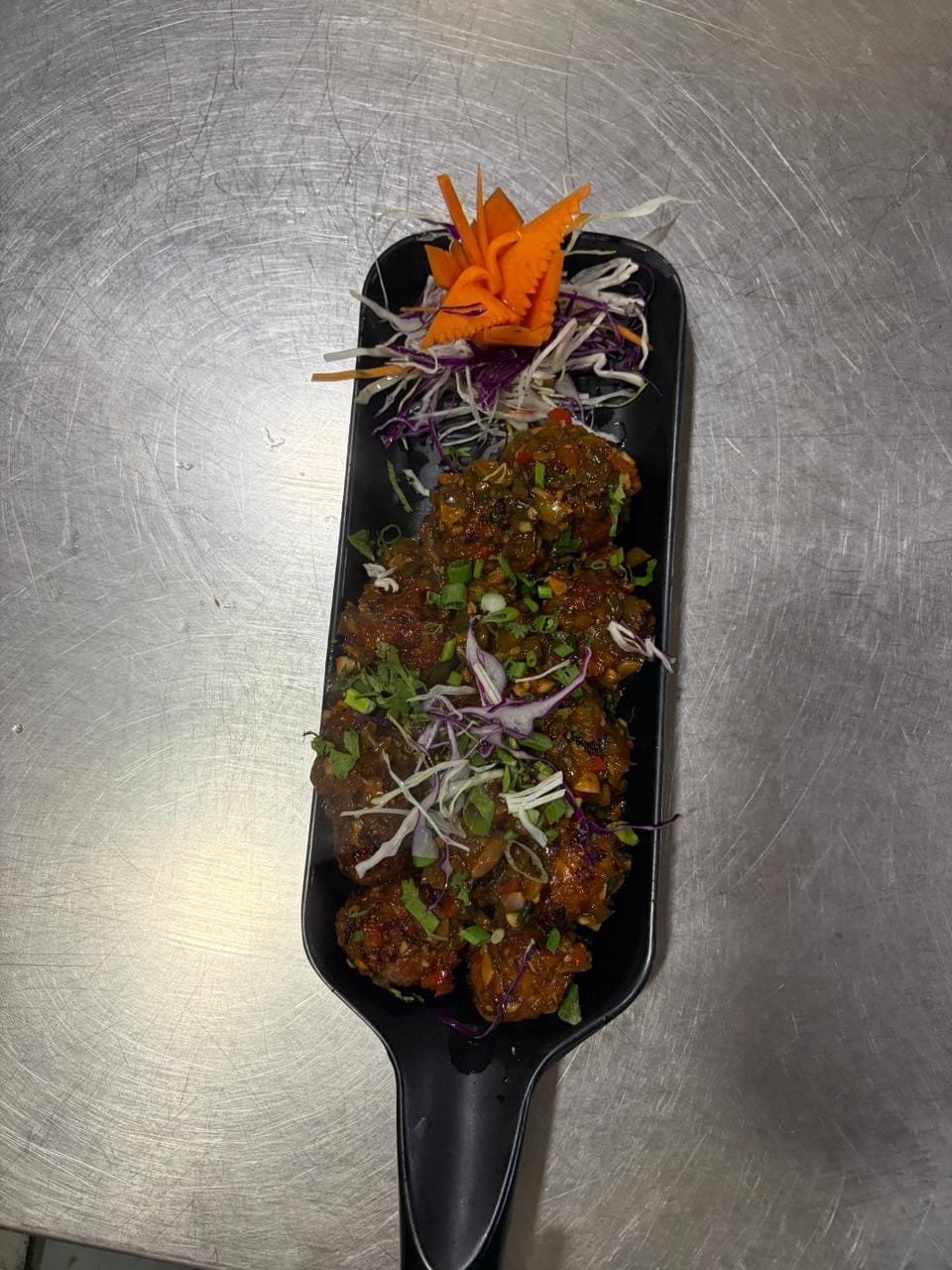 Manchurian Tikka as plated in the Krushnaleela White House kitchen