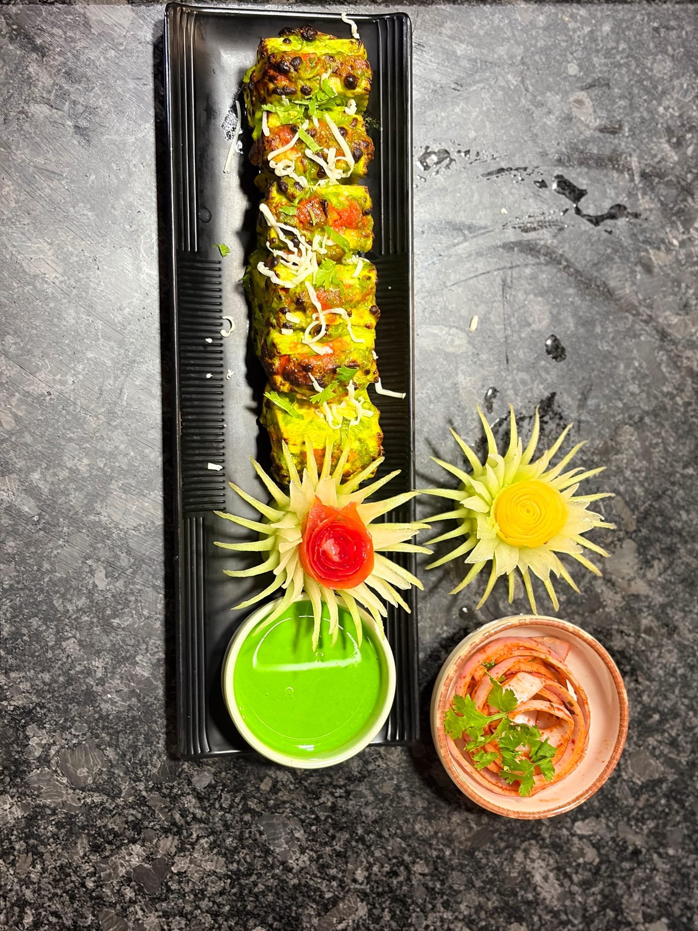 Paneer Tikka Dry as plated in the Krushnaleela White House kitchen