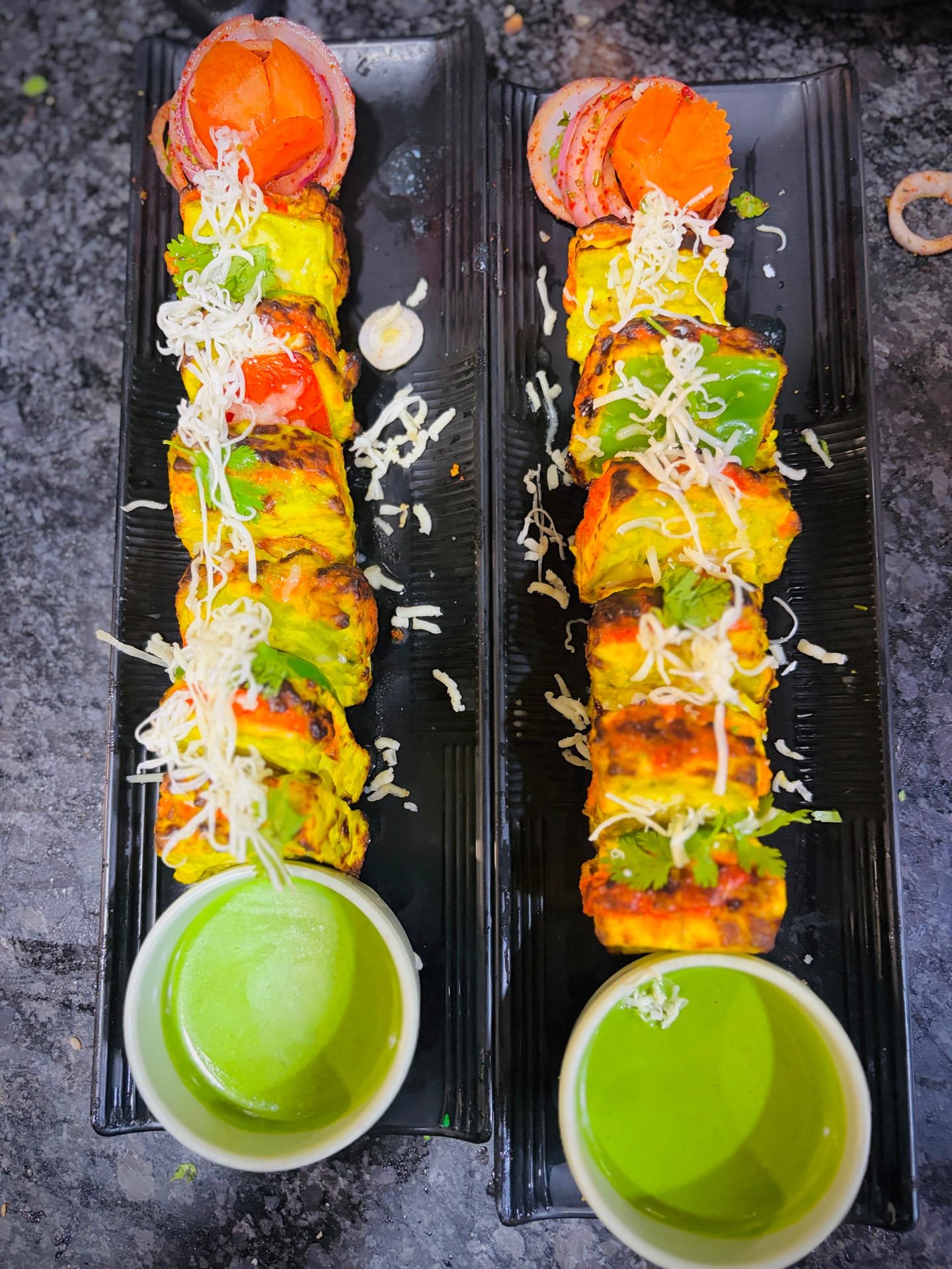 Cheese Garden Tikka as plated in the Krushnaleela White House kitchen