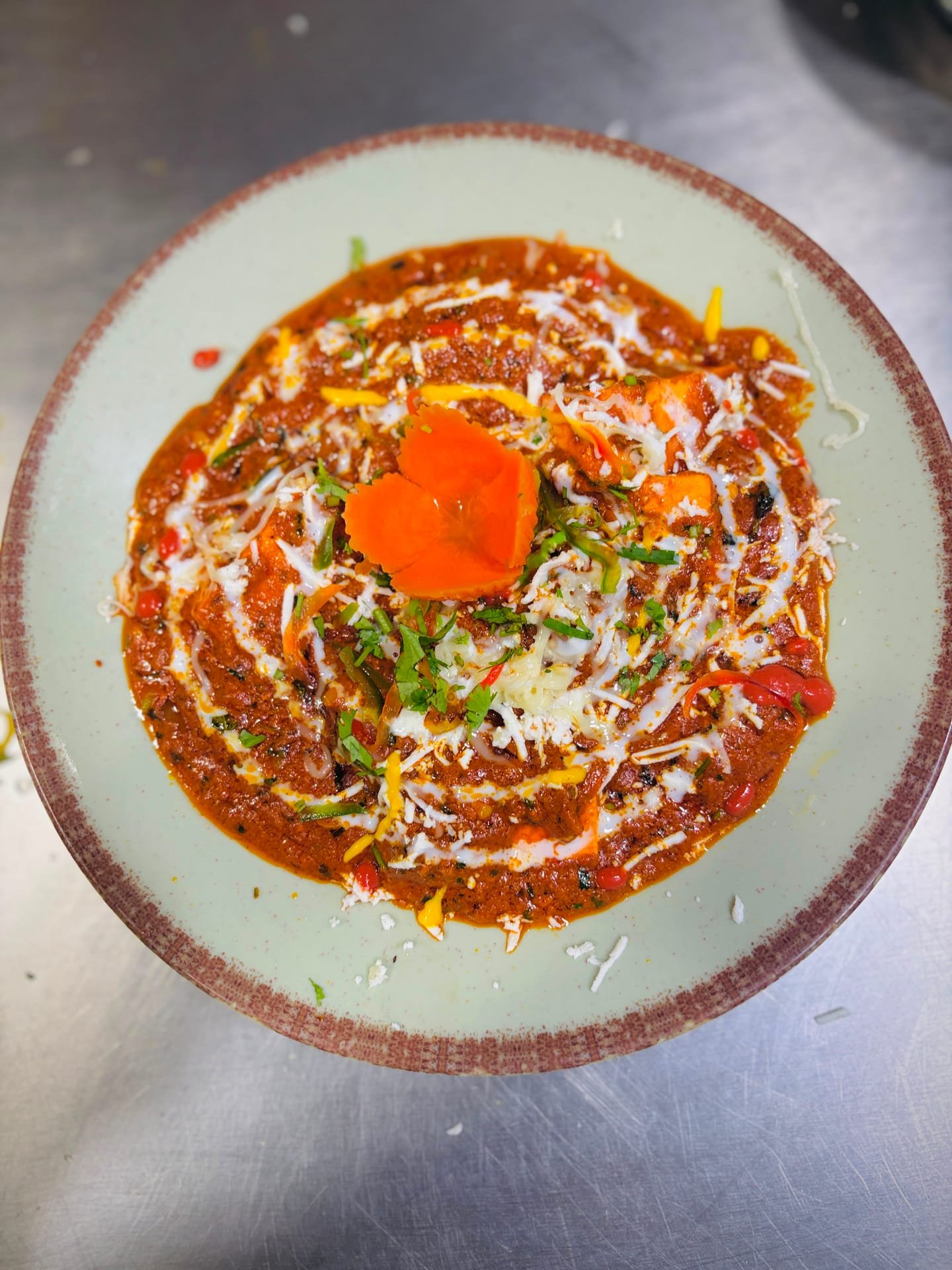 Paneer Romanchak as plated in the Krushnaleela White House kitchen