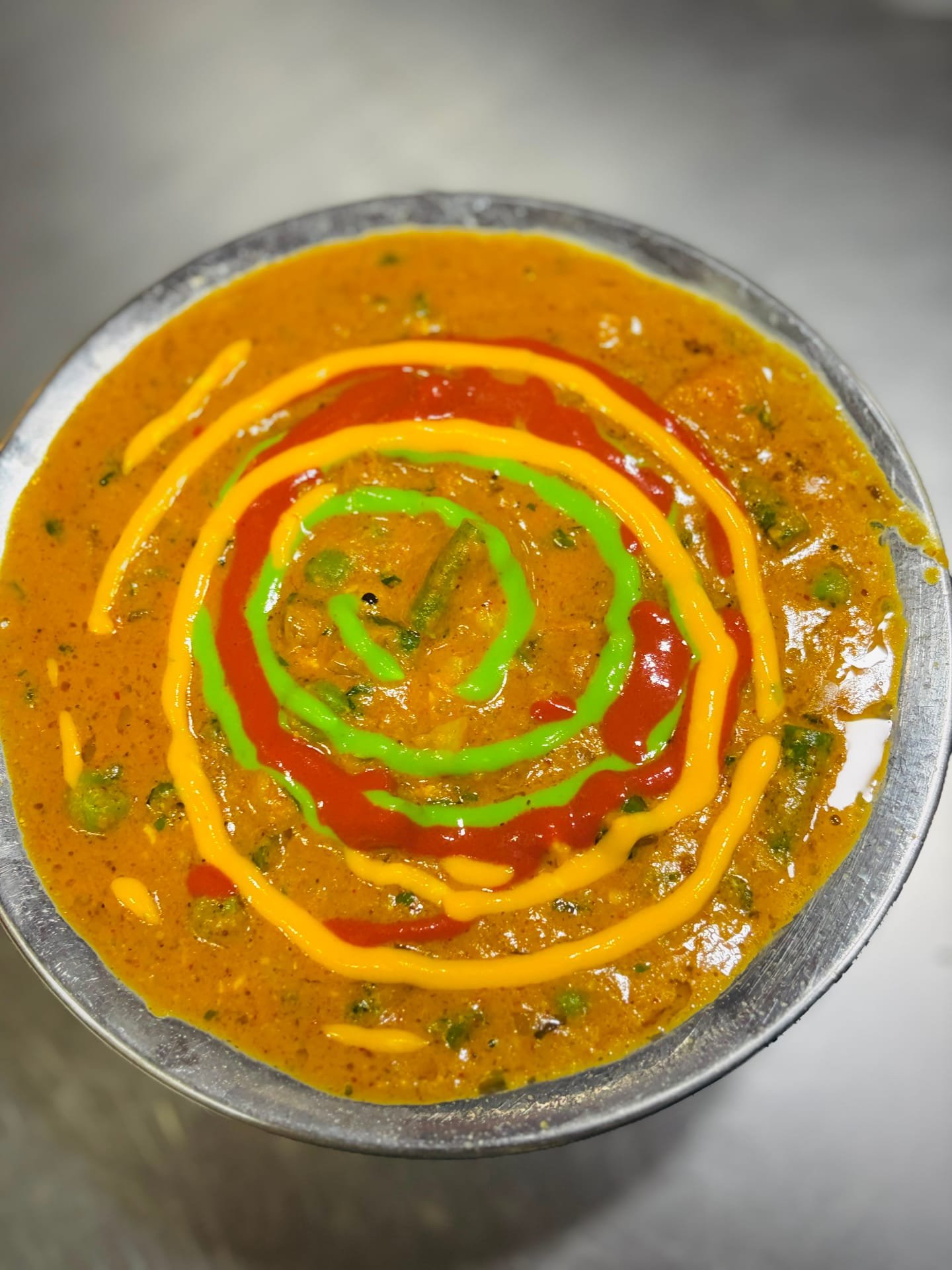 Mutter Paneer as plated in the Krushnaleela White House kitchen